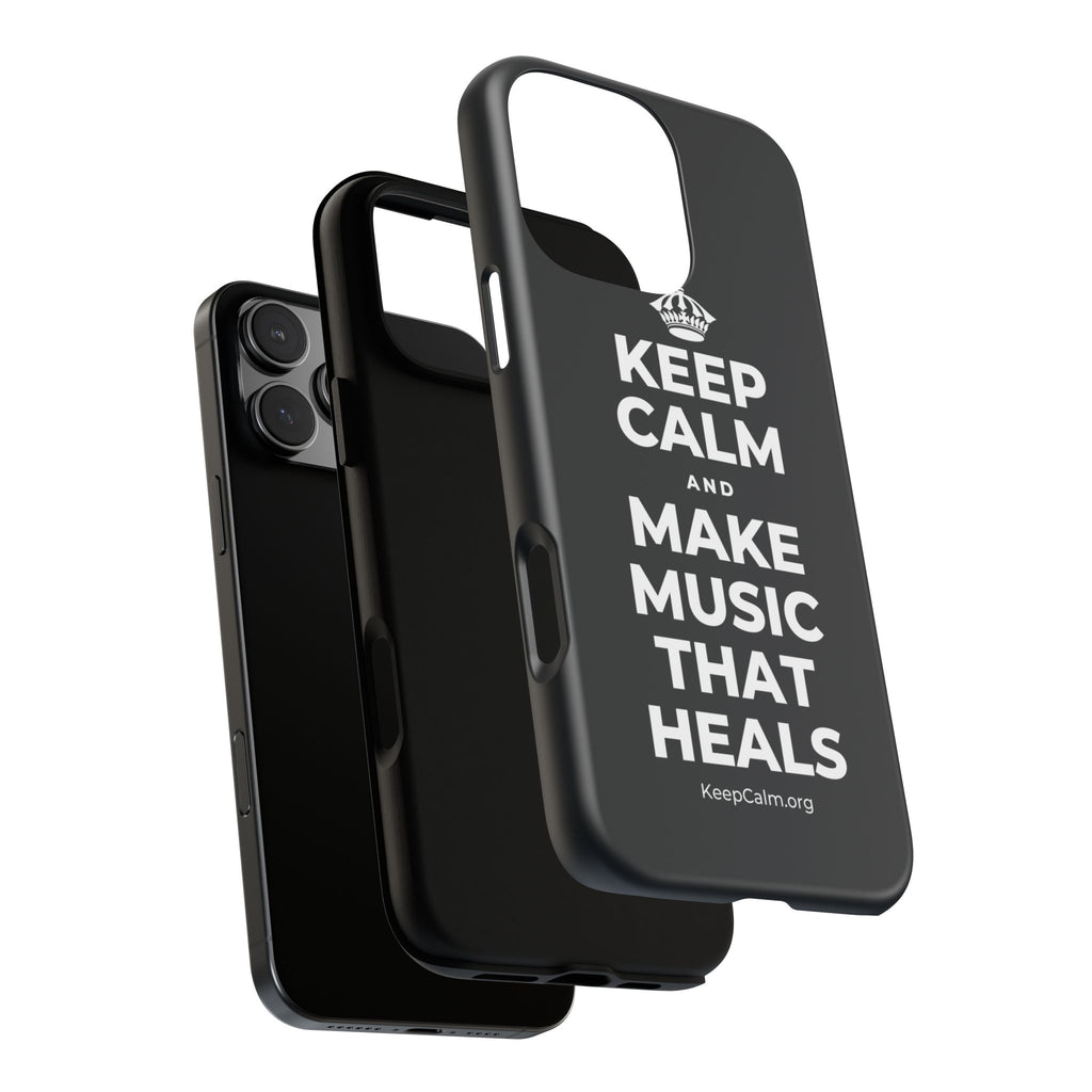 KEEP CALM AND MAKE MUSIC THAT HEALS Phone Case (Dark)