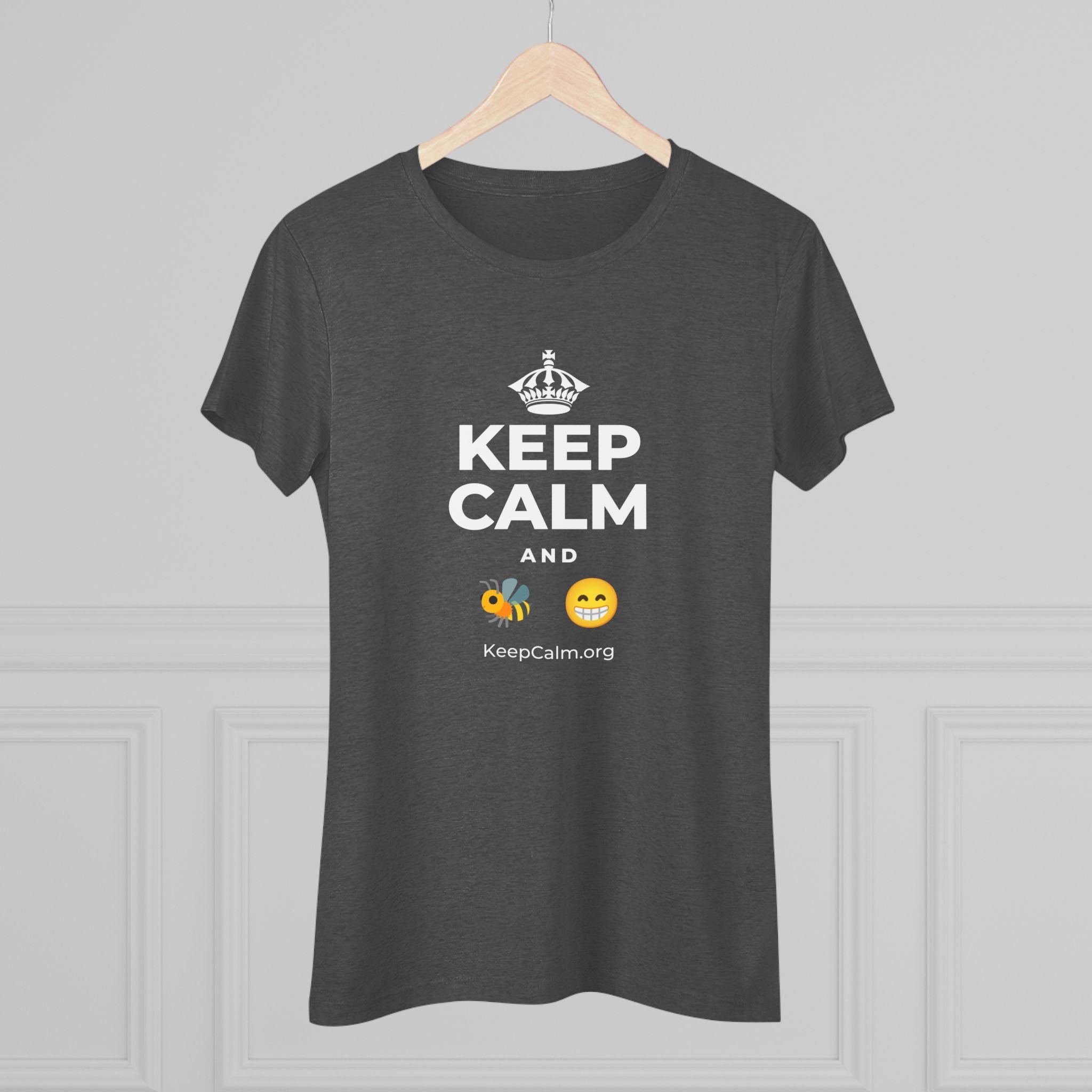 KEEP CALM AND BEE HAPPY Women's Tri-Blend Tee