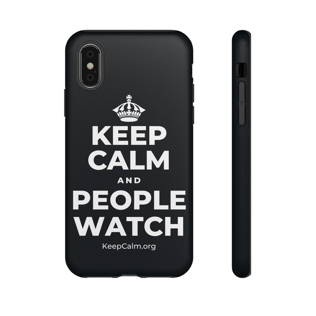 KEEP CALM AND PEOPLE WATCH Phone Case (Dark)