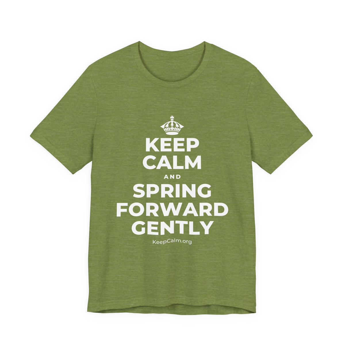 KEEP CALM AND SPRING FORWARD GENTLY T-Shirt (Baby Blue–Silver)