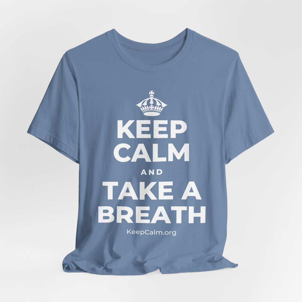 KEEP CALM AND TAKE A BREATH T-Shirt (Soft Cream–Heather Mauve)