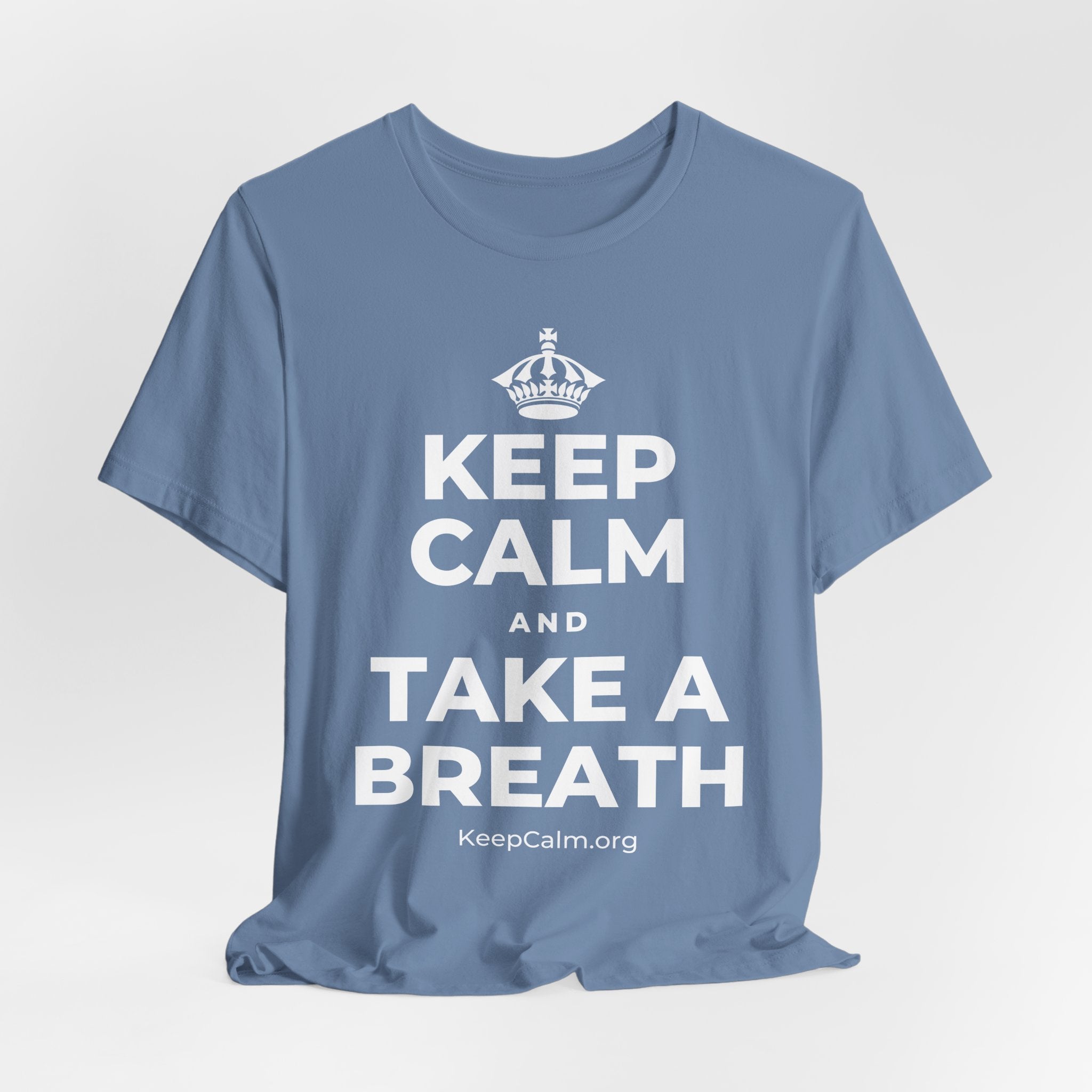 KEEP CALM AND TAKE A BREATH T-Shirt (Soft Cream–Heather Mauve)