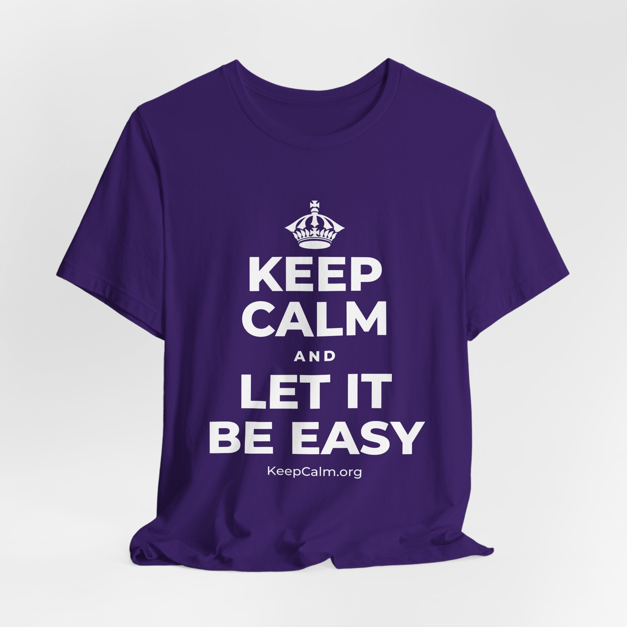 KEEP CALM AND LET IT BE EASY T-Shirt (Soft Cream–Heather Mauve)