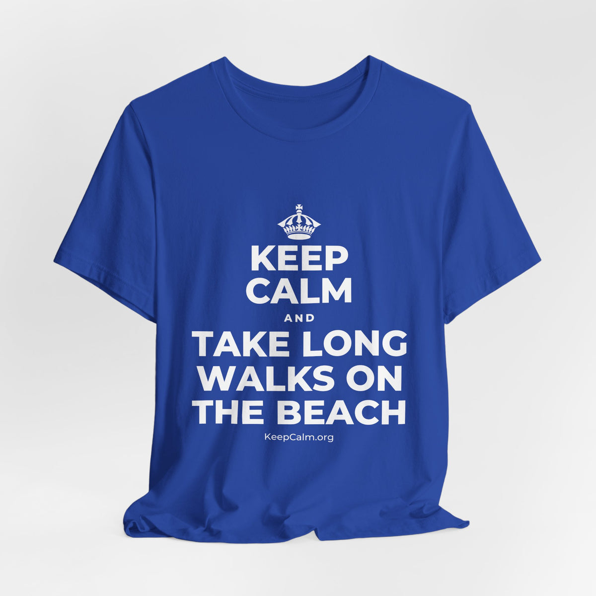 KEEP CALM AND TAKE LONG WALKS ON THE BEACH T-Shirt (Soft Cream–Heather Mauve)