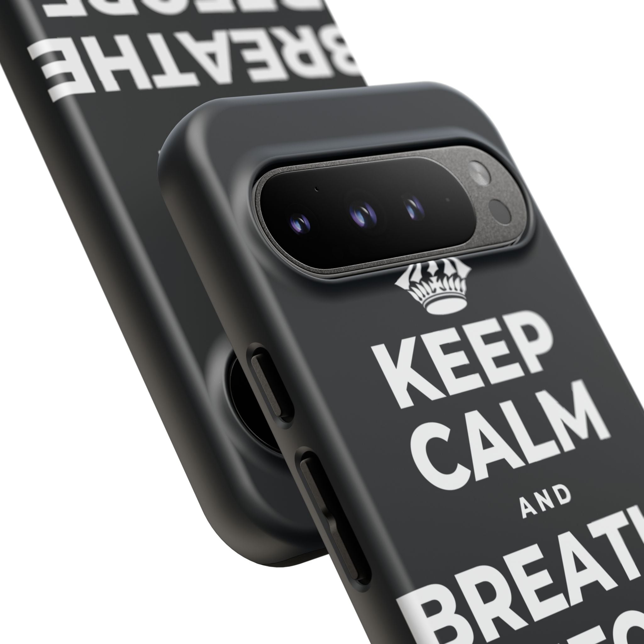 KEEP CALM AND BREATHE BEFORE YOU BEGIN Phone Case (Dark)