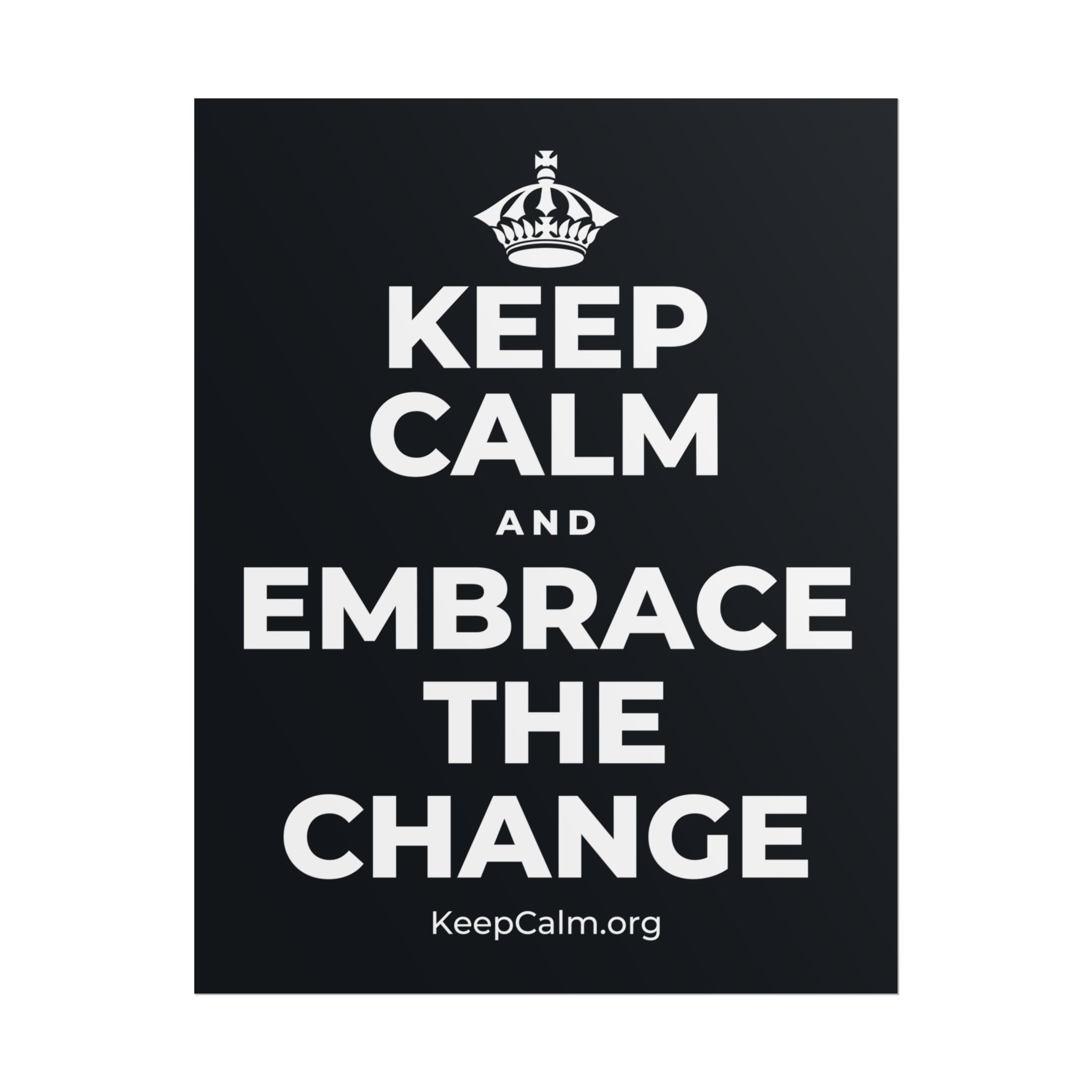 KEEP CALM AND EMBRACE THE CHANGE Poster (Dark)