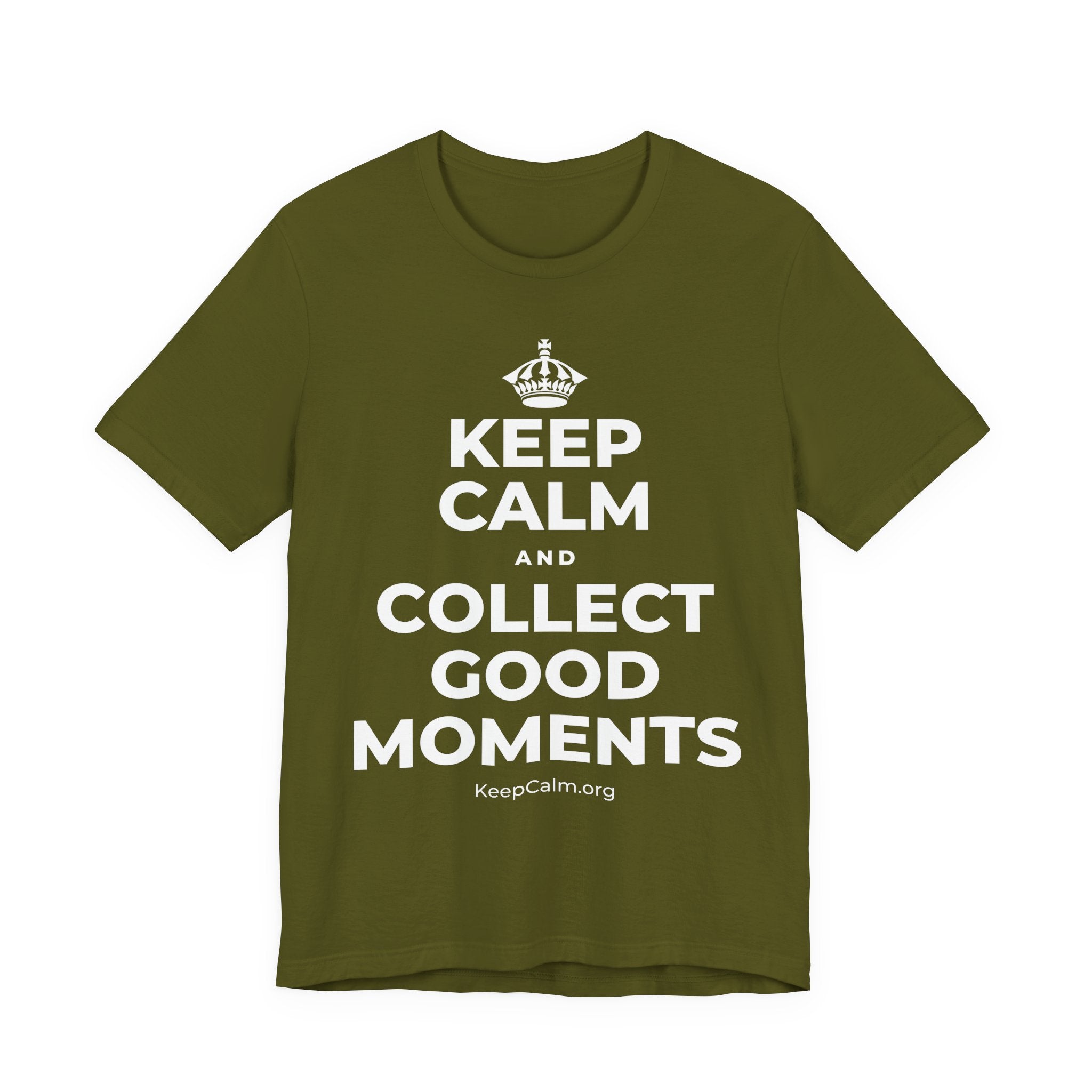 KEEP CALM AND COLLECT GOOD MOMENTS T-Shirt (Baby Blue–Silver)