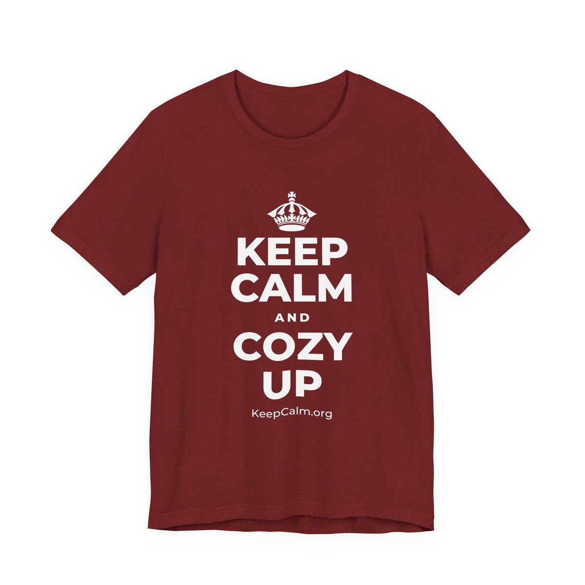 KEEP CALM AND COZY UP T-Shirt (Baby Blue–Silver)