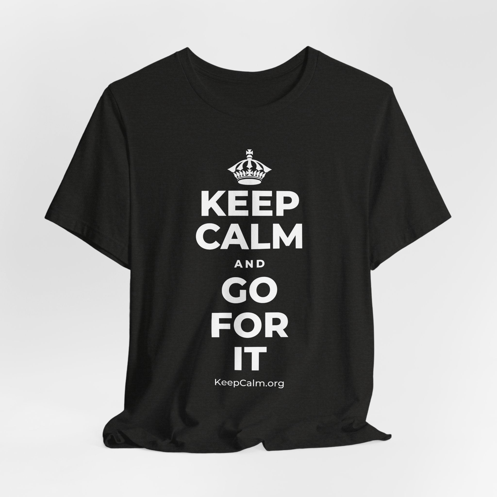 KEEP CALM AND GO FOR IT T-Shirt (Soft Cream–Heather Mauve)
