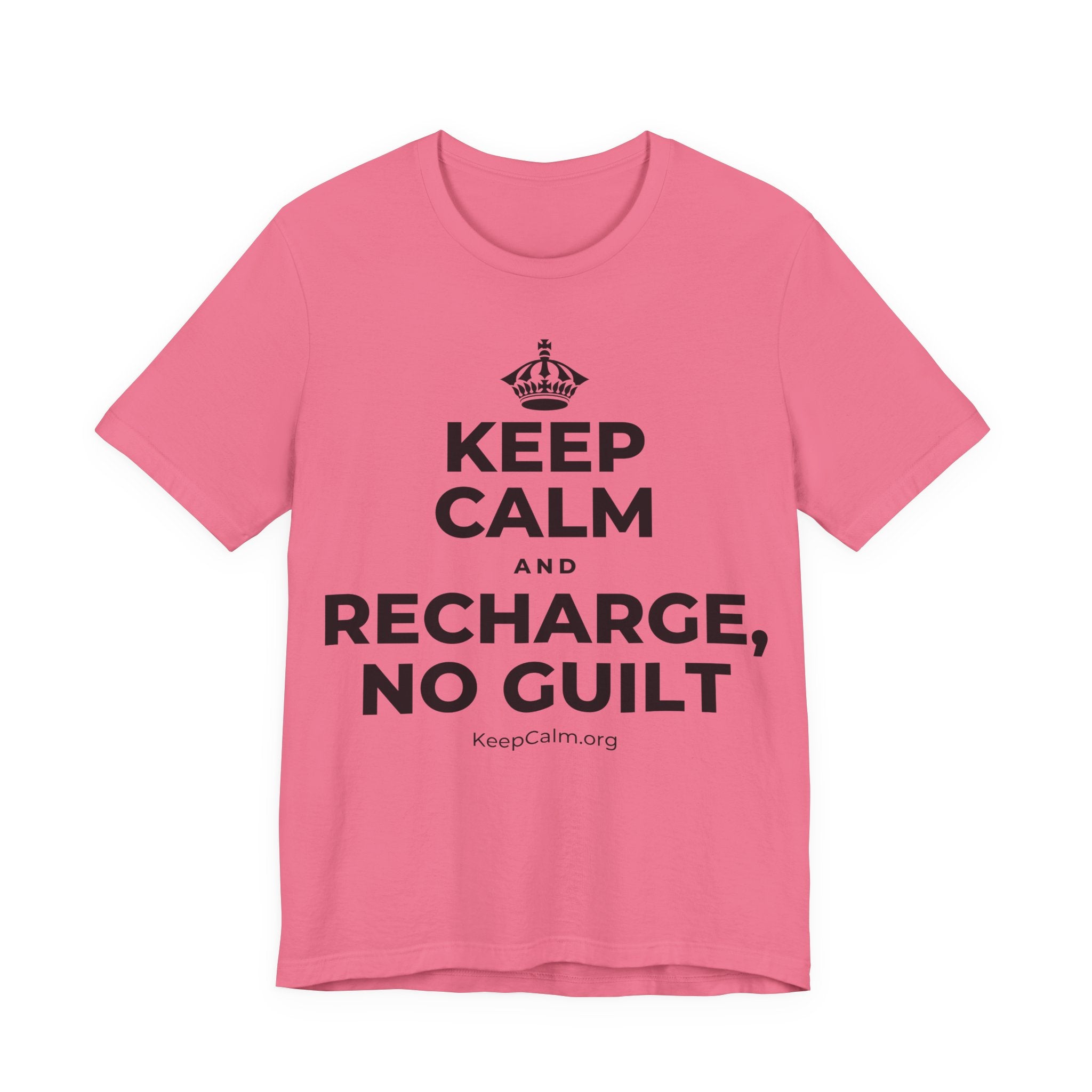 KEEP CALM AND RECHARGE, NO GUILT T-Shirt (Military Green–Autumn)