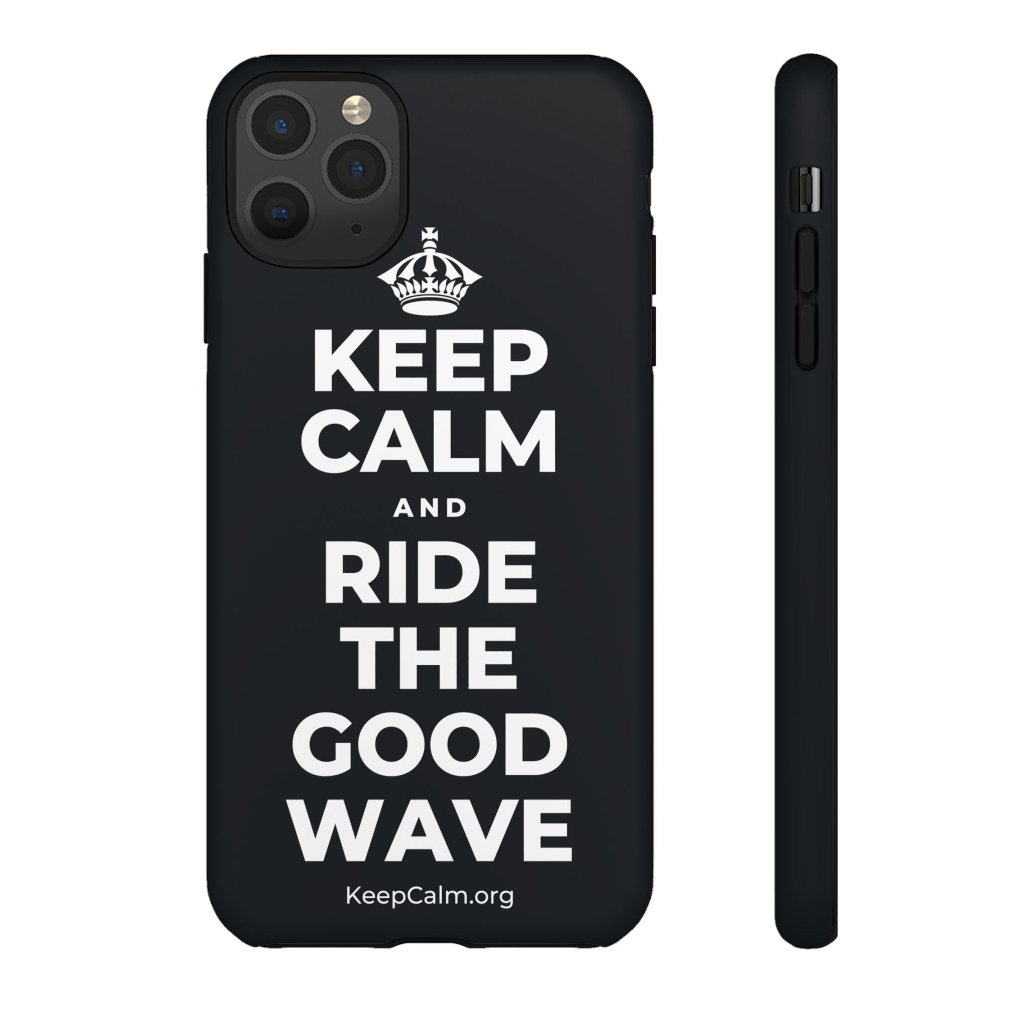 KEEP CALM AND RIDE THE GOOD WAVE Phone Case (Dark)