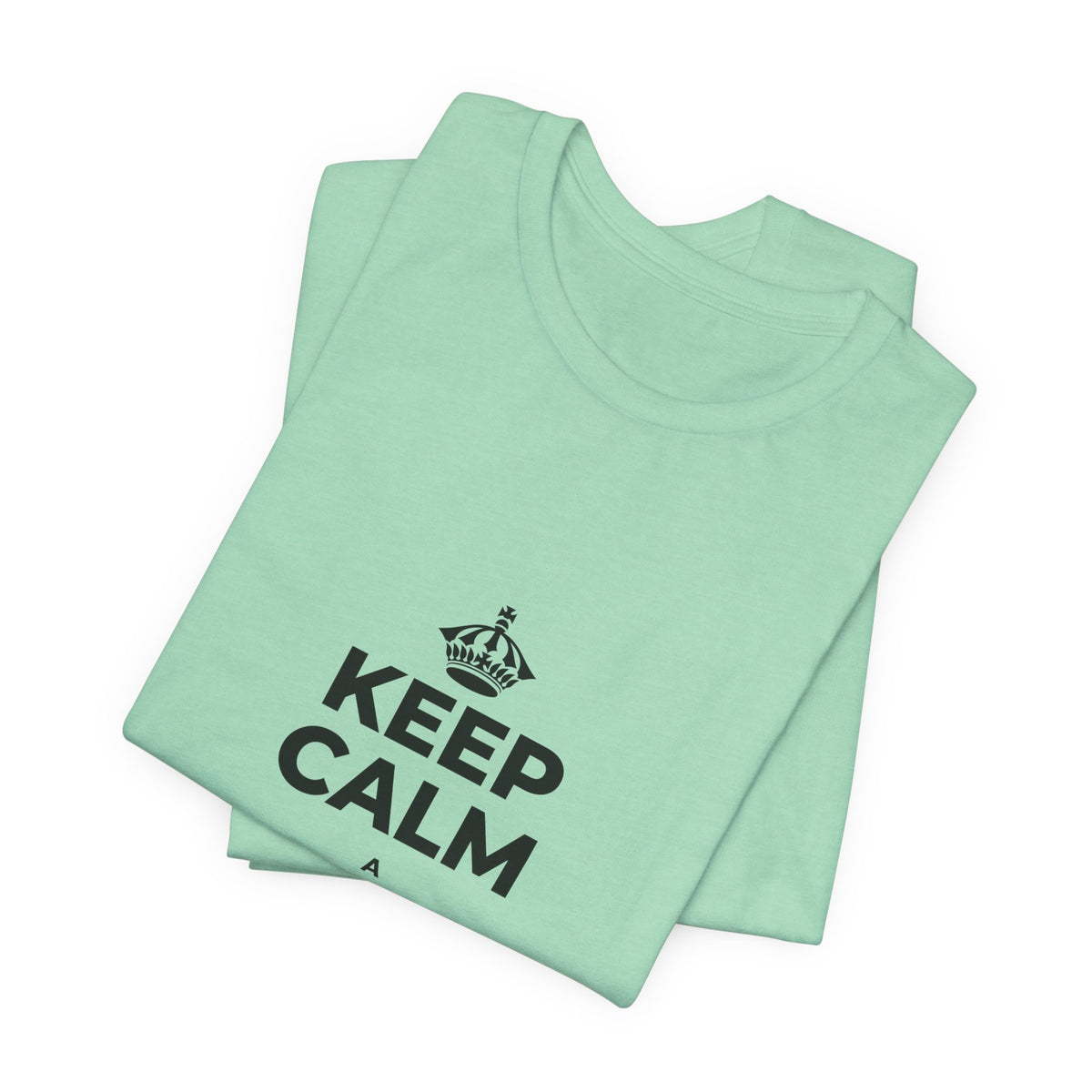 KEEP CALM A HOʻOMAHA, A LAILA KŪ T-Shirt (Baby Blue–Silver)