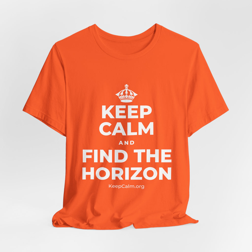 KEEP CALM AND FIND THE HORIZON T-Shirt (Baby Blue–Silver)