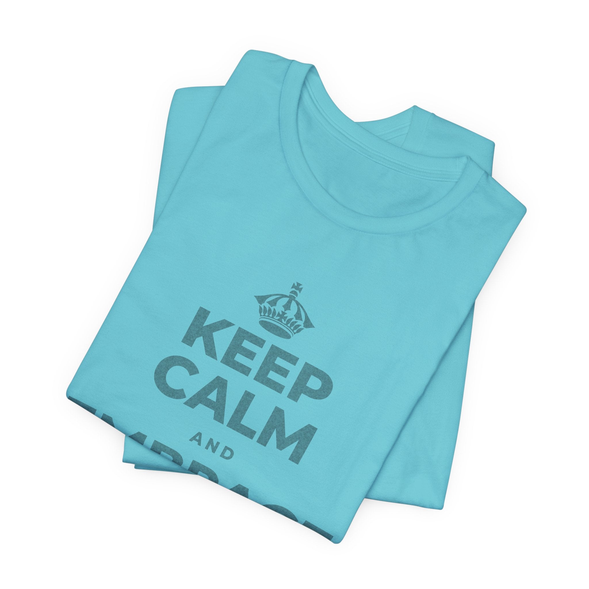 KEEP CALM AND EMBRACE THE CHANGE T-Shirt (Soft Cream–Heather Mauve)