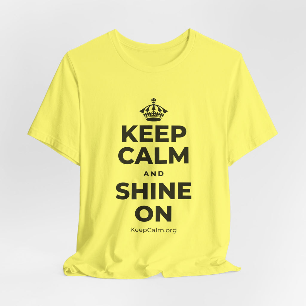 KEEP CALM AND SHINE ON T-Shirt (Soft Cream–Heather Mauve)
