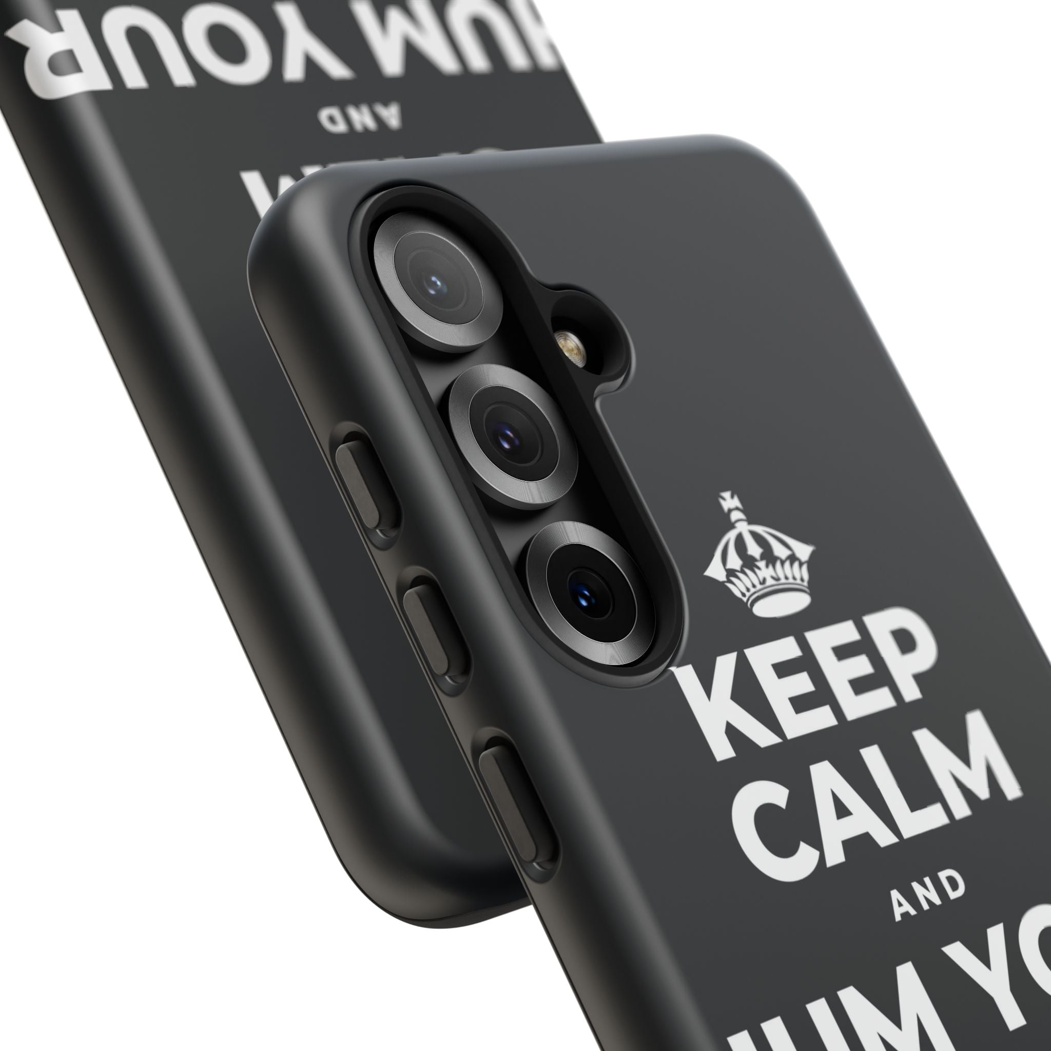KEEP CALM AND HUM YOUR FAVORITE TUNE Phone Case (Dark)