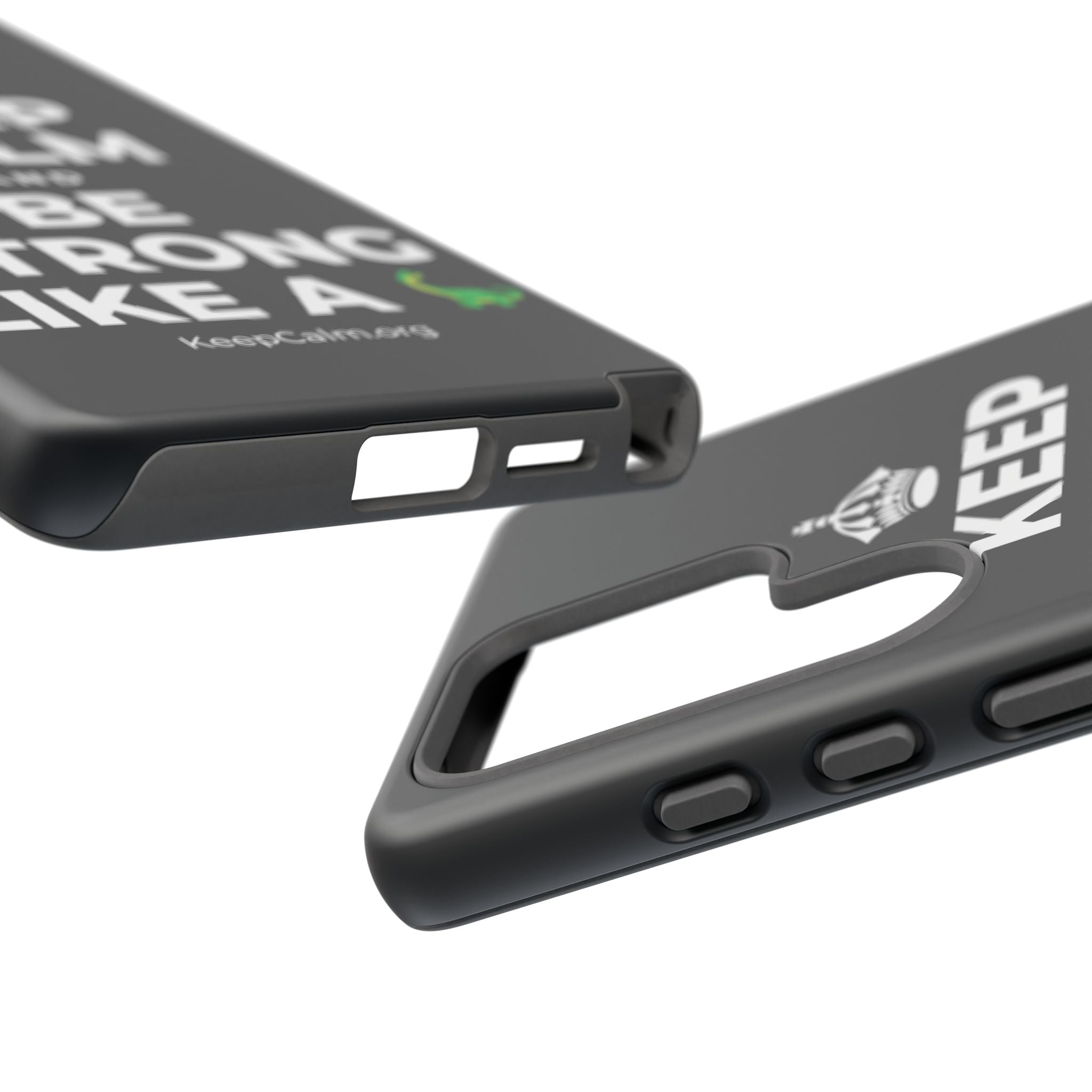 KEEP CALM AND BE STRONG LIKE A 🦕 Phone Case (Dark)