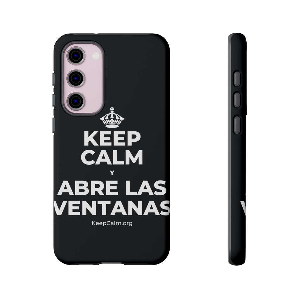 KEEP CALM Y ABRE LAS VENTANAS Phone Case (Dark)