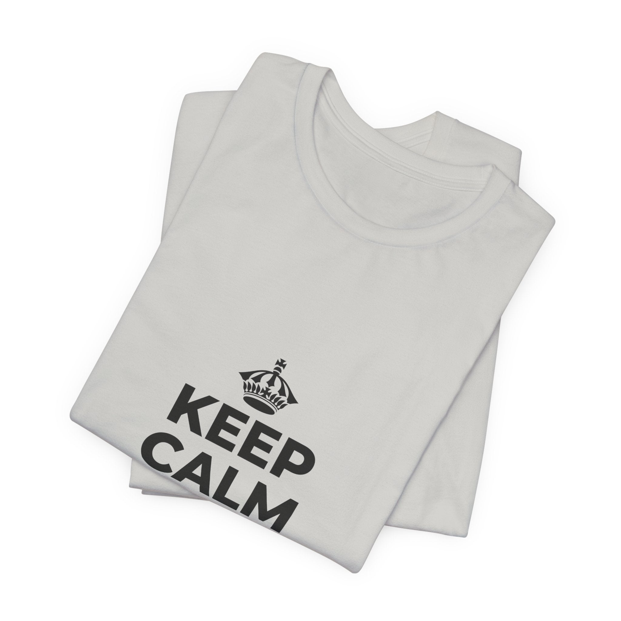 KEEP CALM AND UNCLENCH T-Shirt (Baby Blue–Silver)