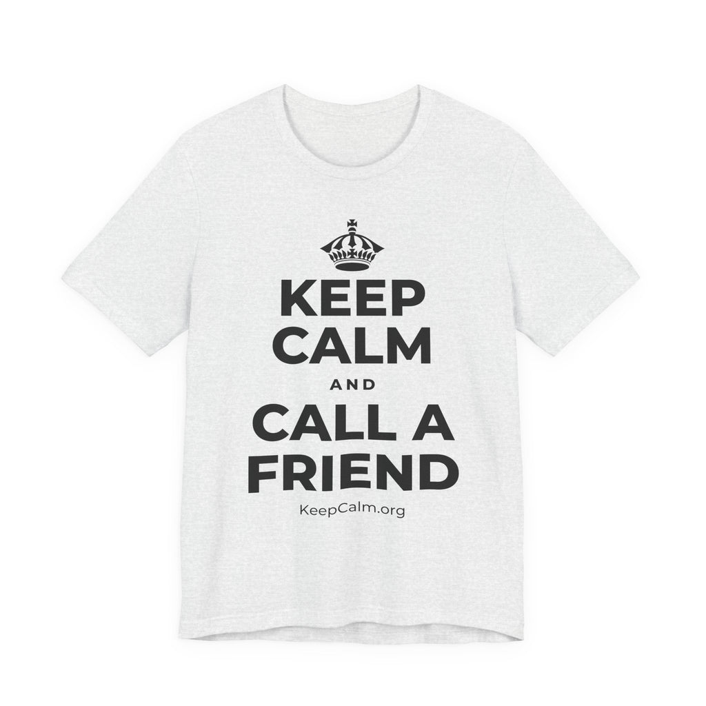 KEEP CALM AND CALL A FRIEND T-Shirt (Soft Cream–Heather Mauve)