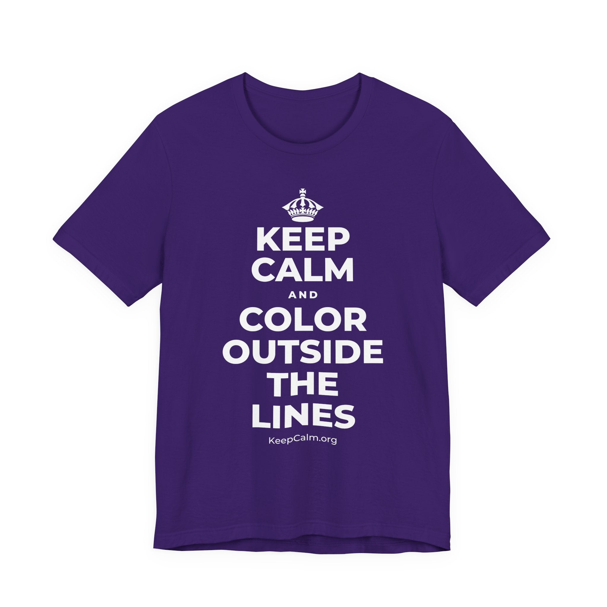 KEEP CALM AND COLOR OUTSIDE THE LINES T-Shirt (Soft Cream–Heather Mauve)