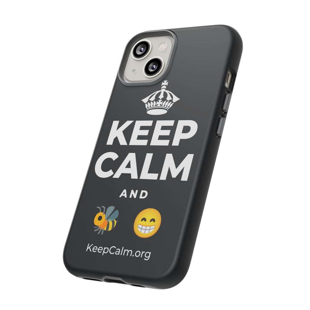 KEEP CALM AND BEE HAPPY Phone Case (Dark)