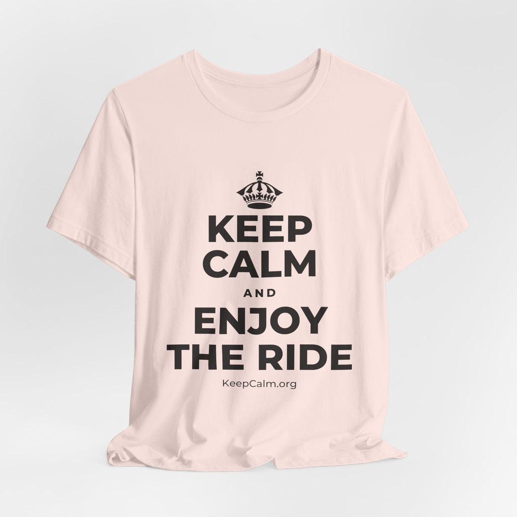 KEEP CALM AND ENJOY THE RIDE T-Shirt (Soft Cream–Heather Mauve)