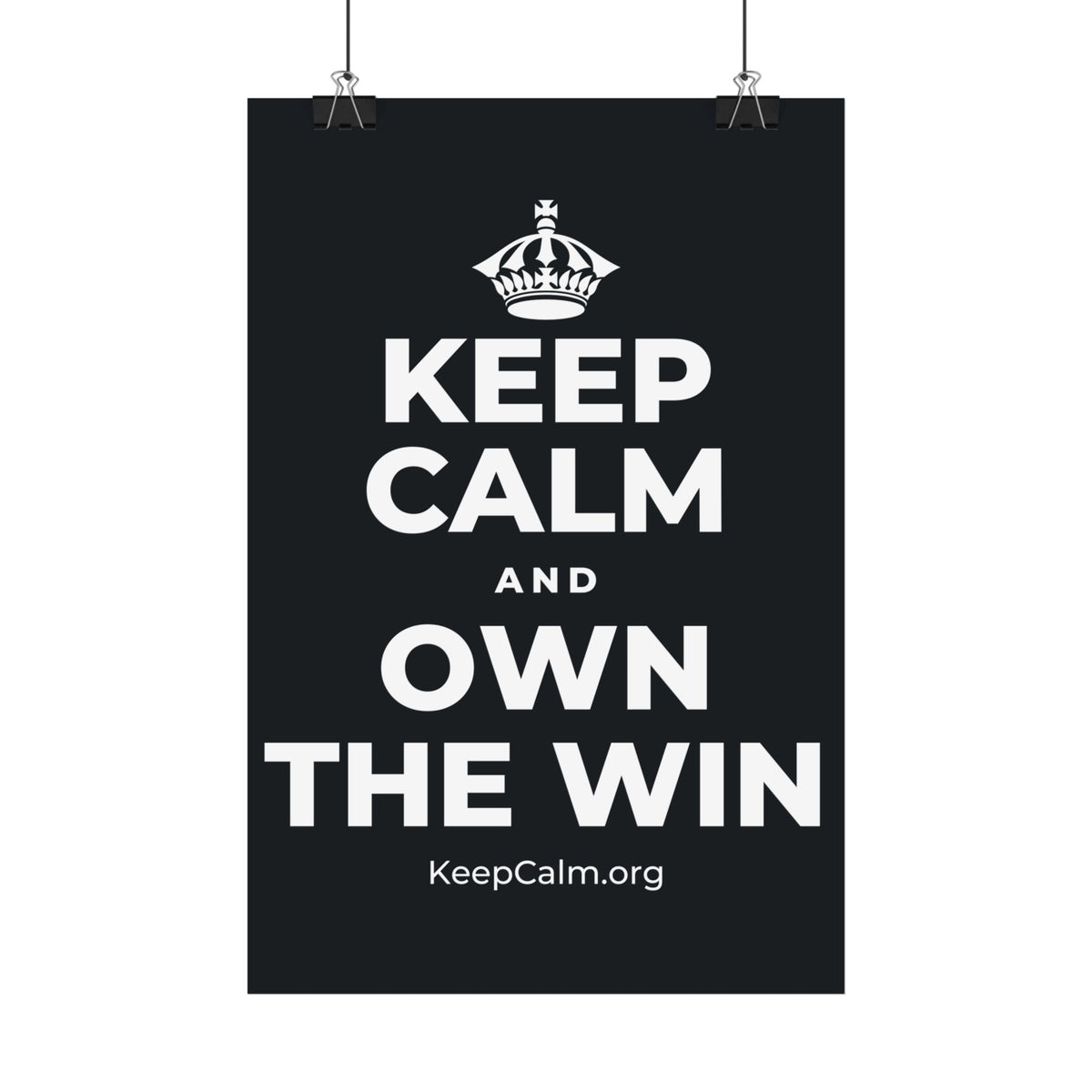 KEEP CALM AND OWN THE WIN Satin Poster (Dark)