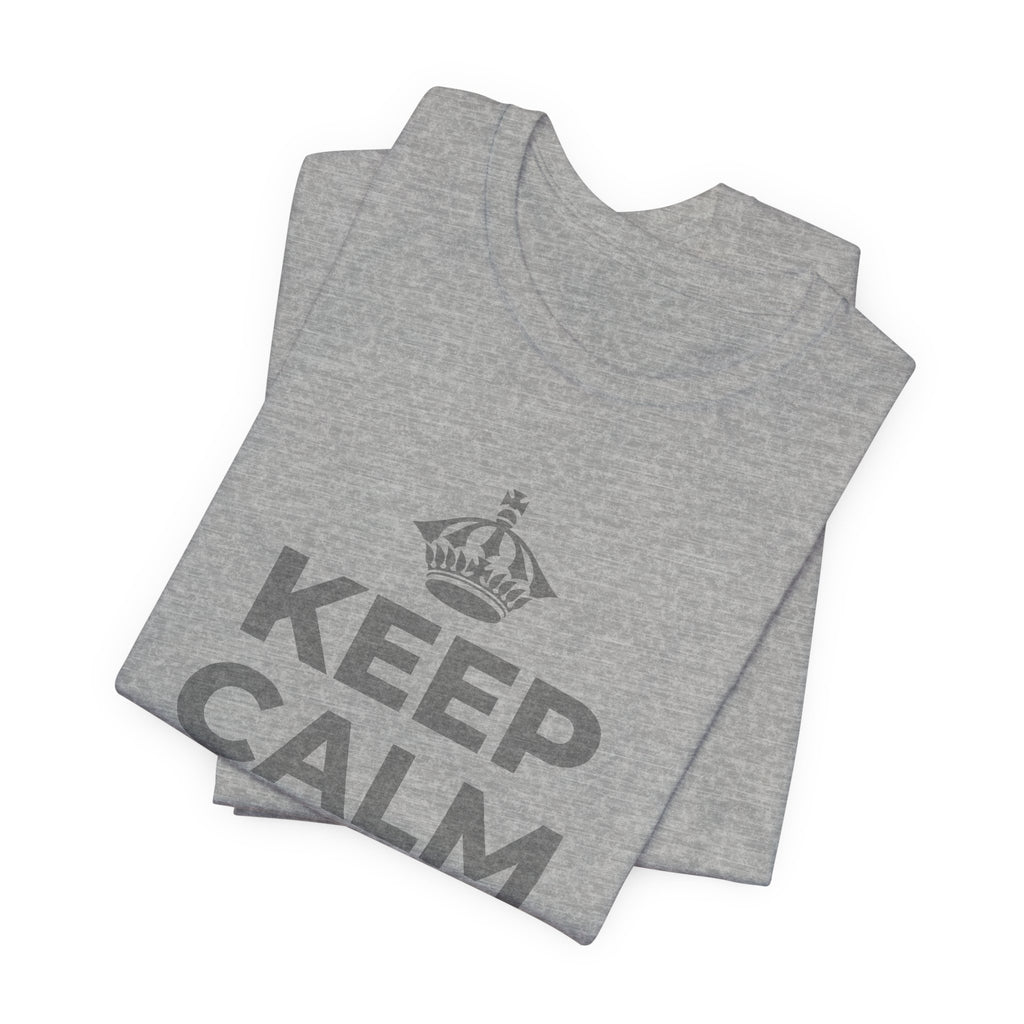 KEEP CALM AND OWN IT T-Shirt (White–Asphalt)