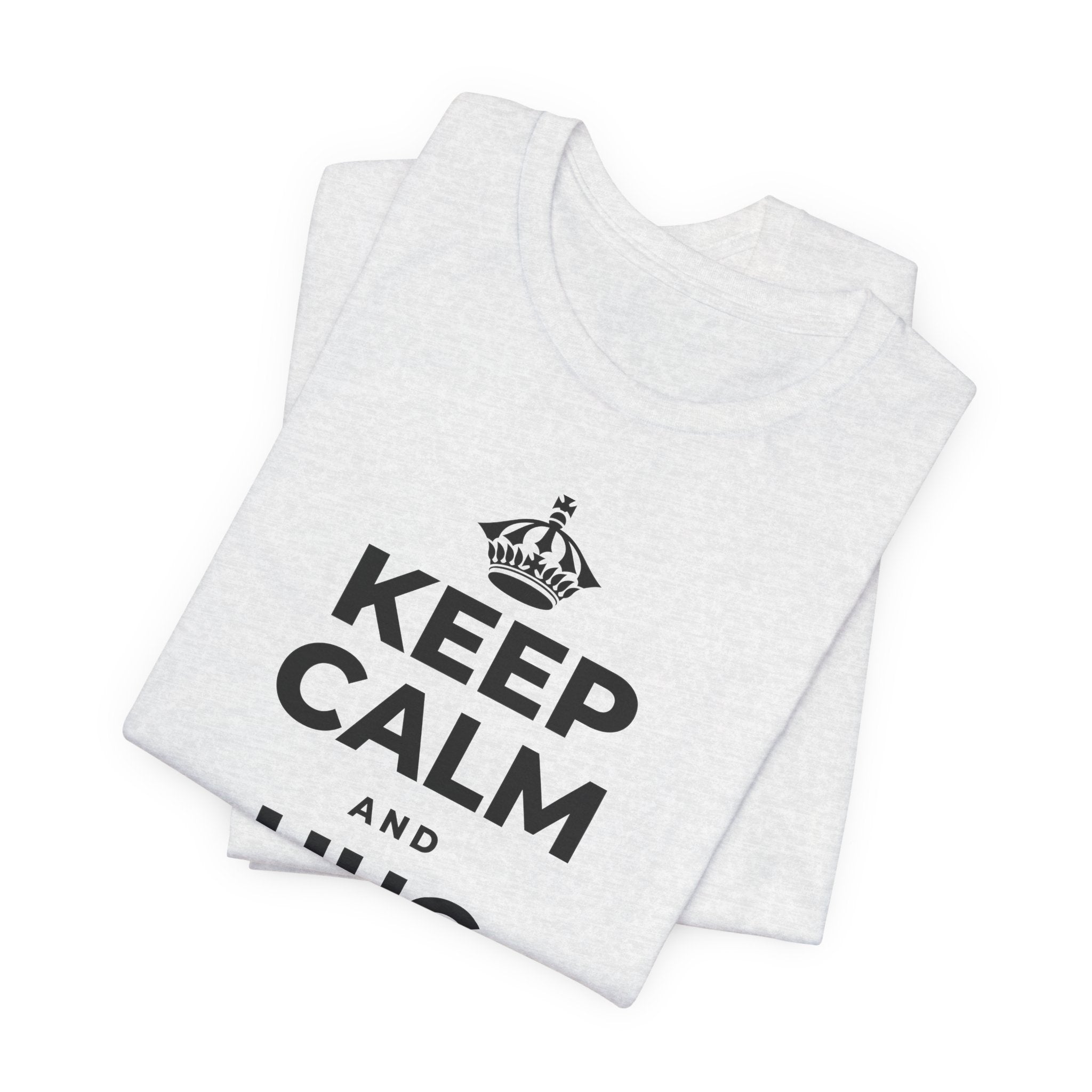 KEEP CALM AND HUG YOUR DOG T-Shirt (Soft Cream–Heather Mauve)