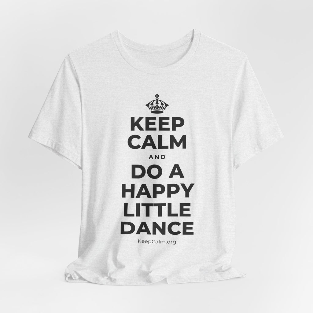 KEEP CALM AND DO A HAPPY LITTLE DANCE T-Shirt (Soft Cream–Heather Mauve)
