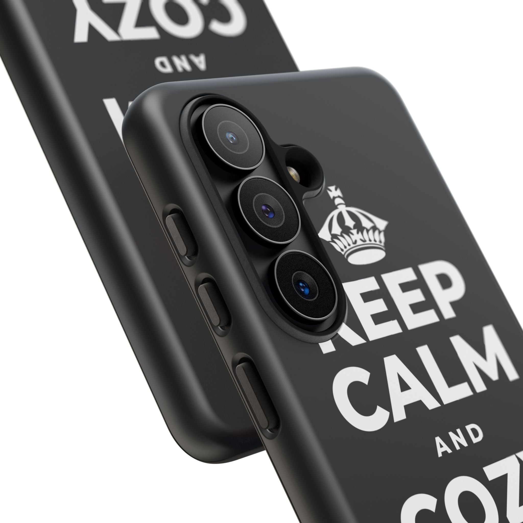 KEEP CALM AND COZY UP INSIDE Phone Case (Dark)