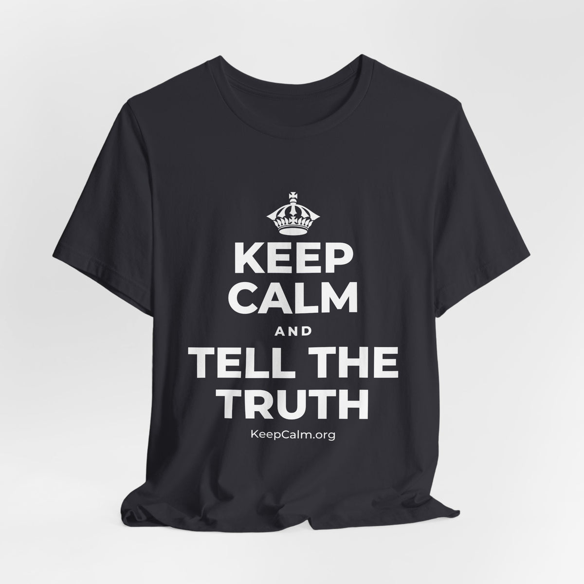 KEEP CALM AND TELL THE TRUTH T-Shirt (Baby Blue–Silver)