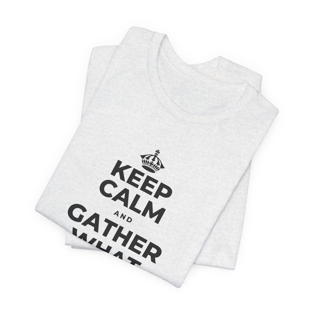 KEEP CALM AND GATHER WHAT YOU'RE GRATEFUL FOR T-Shirt (Soft Cream–Heather Mauve)
