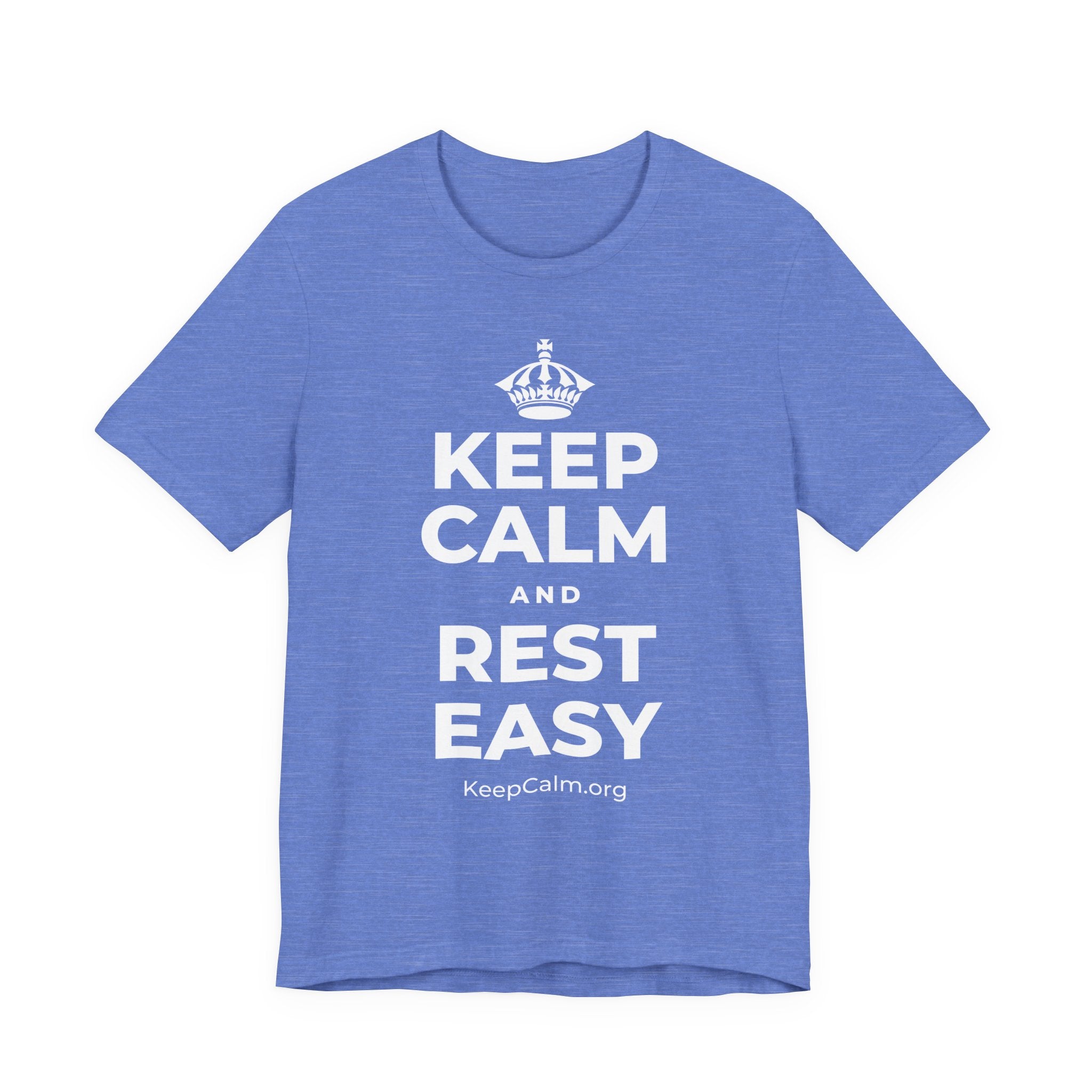 KEEP CALM AND REST EASY T-Shirt (Soft Cream–Heather Mauve)