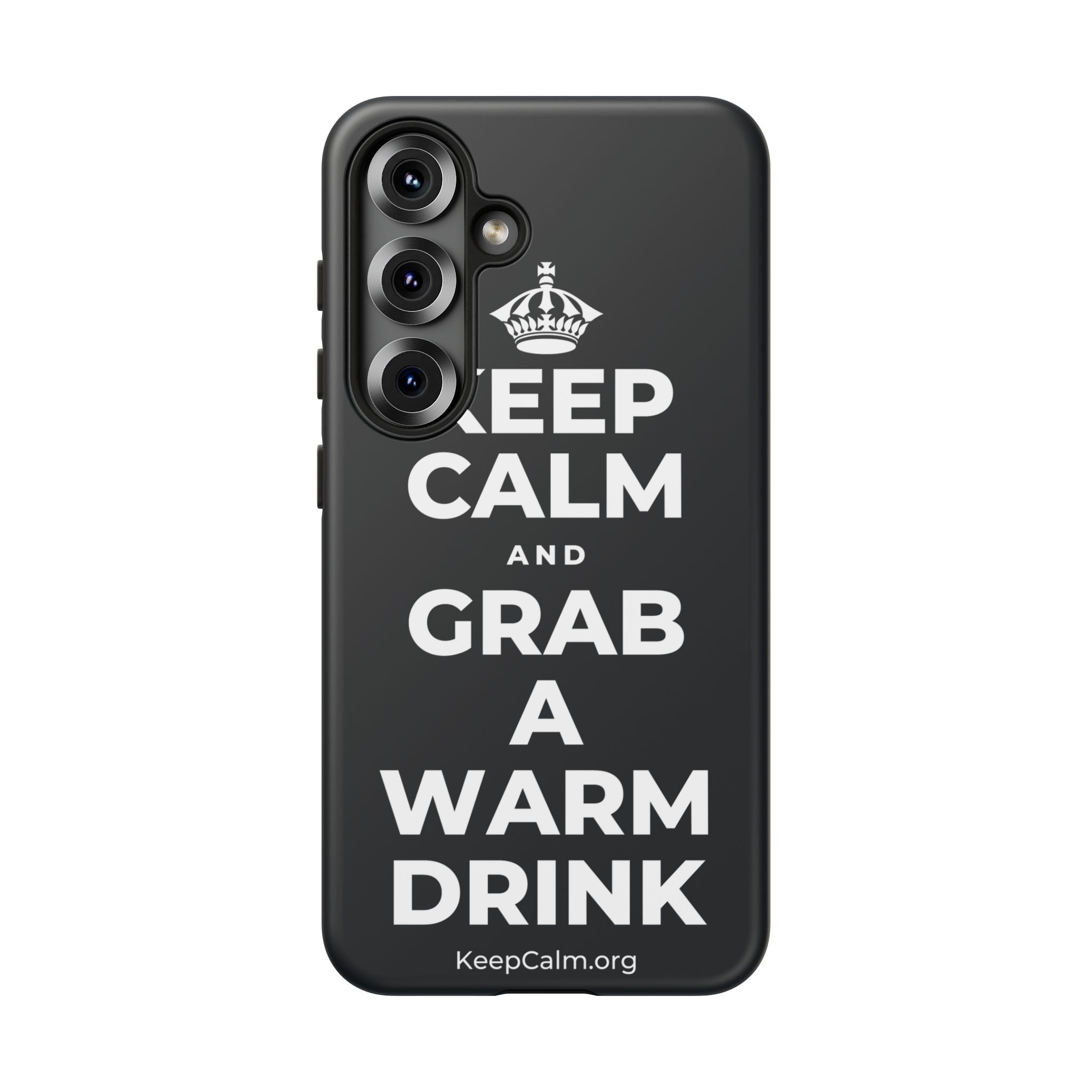 KEEP CALM AND GRAB A WARM DRINK Phone Case (Dark)