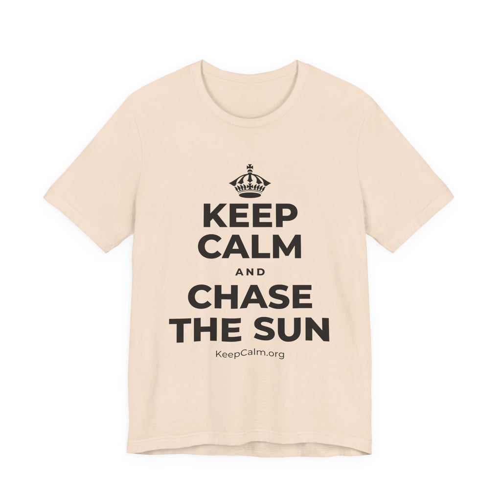KEEP CALM AND CHASE THE SUN T-Shirt (Soft Cream–Heather Mauve)