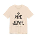 KEEP CALM AND CHASE THE SUN T-Shirt (Soft Cream–Heather Mauve)