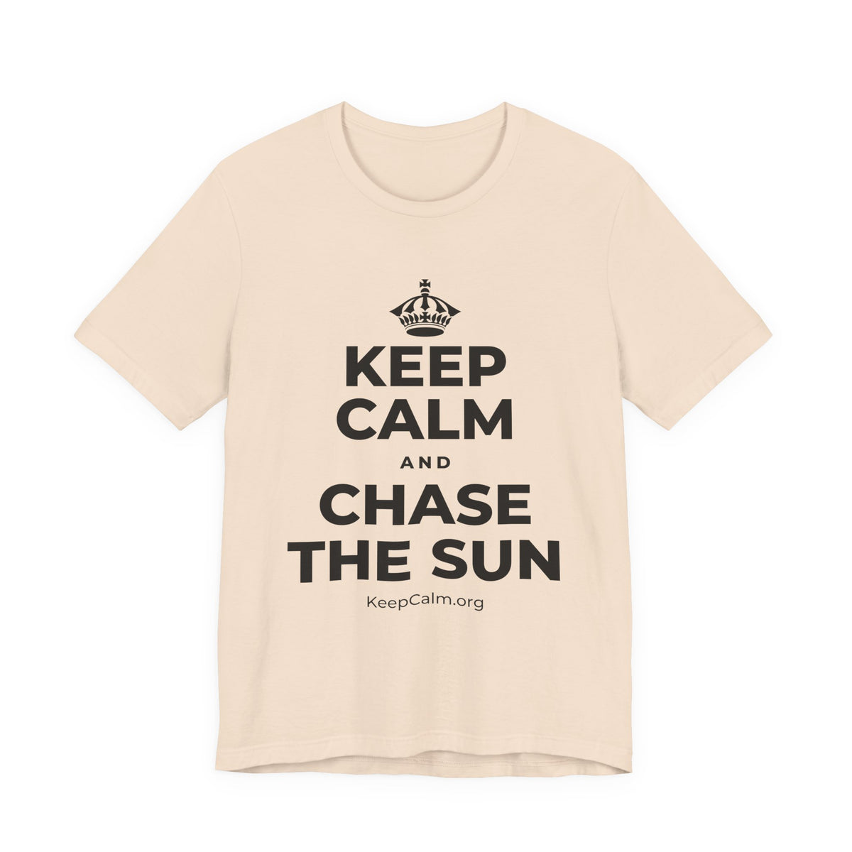 KEEP CALM AND CHASE THE SUN T-Shirt (Soft Cream–Heather Mauve)