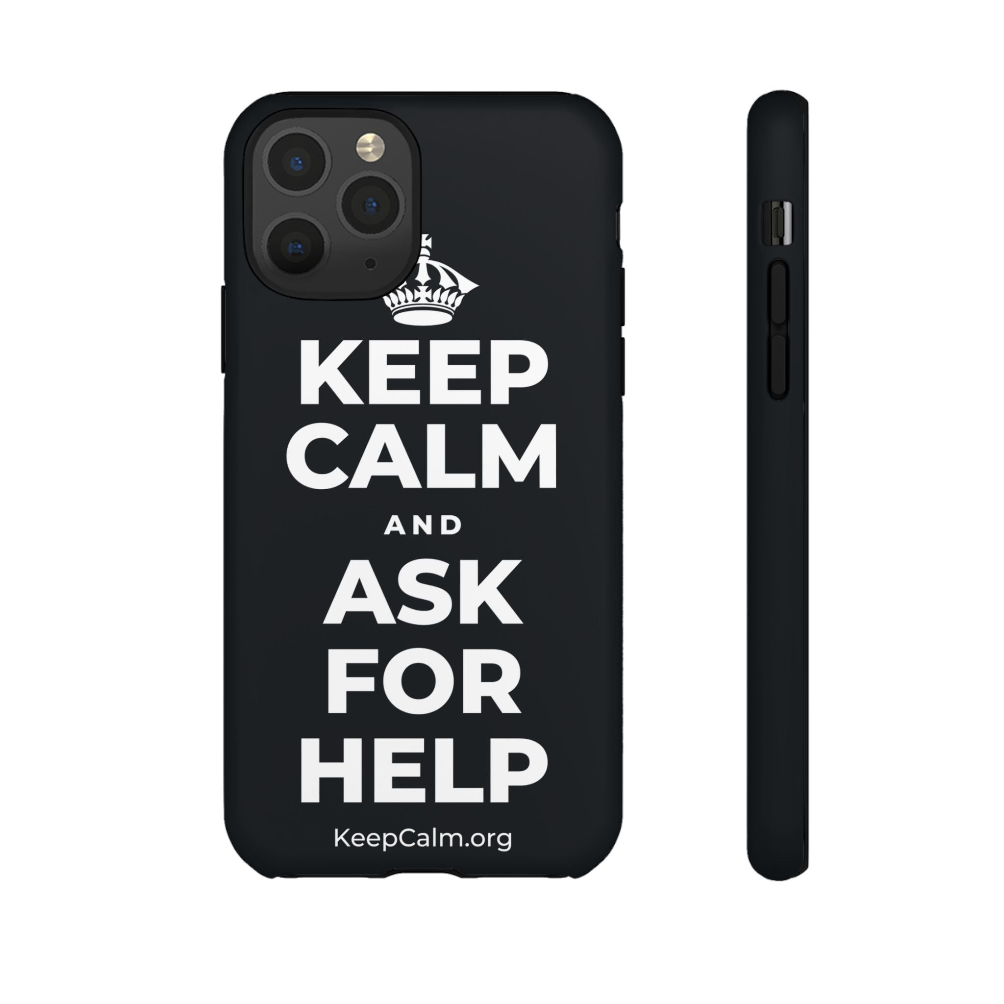 KEEP CALM AND ASK FOR HELP Phone Case (Dark)