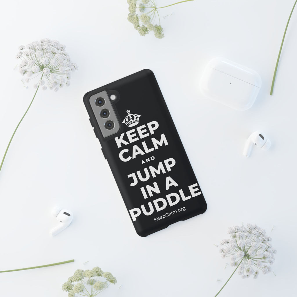KEEP CALM AND JUMP IN A PUDDLE Phone Case (Dark)