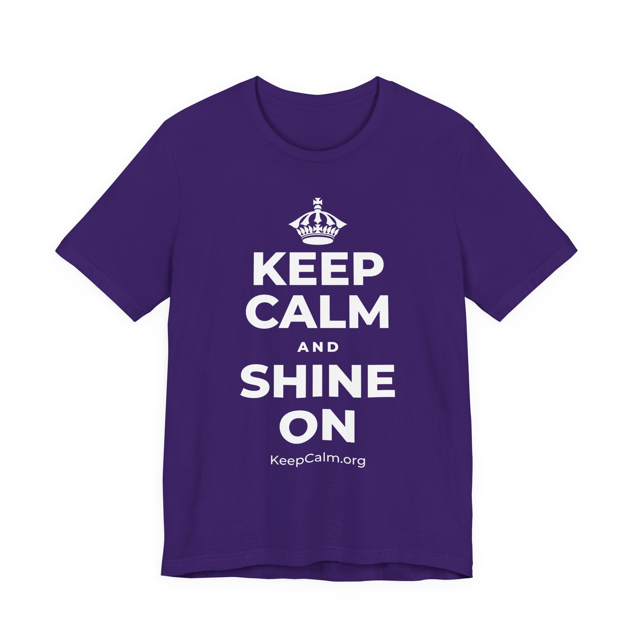 KEEP CALM AND SHINE ON T-Shirt (Soft Cream–Heather Mauve)
