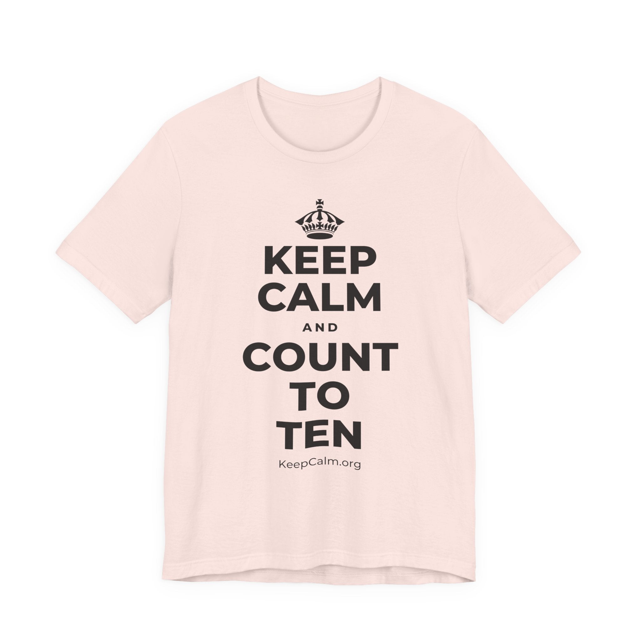KEEP CALM AND COUNT TO TEN T-Shirt (Soft Cream–Heather Mauve)
