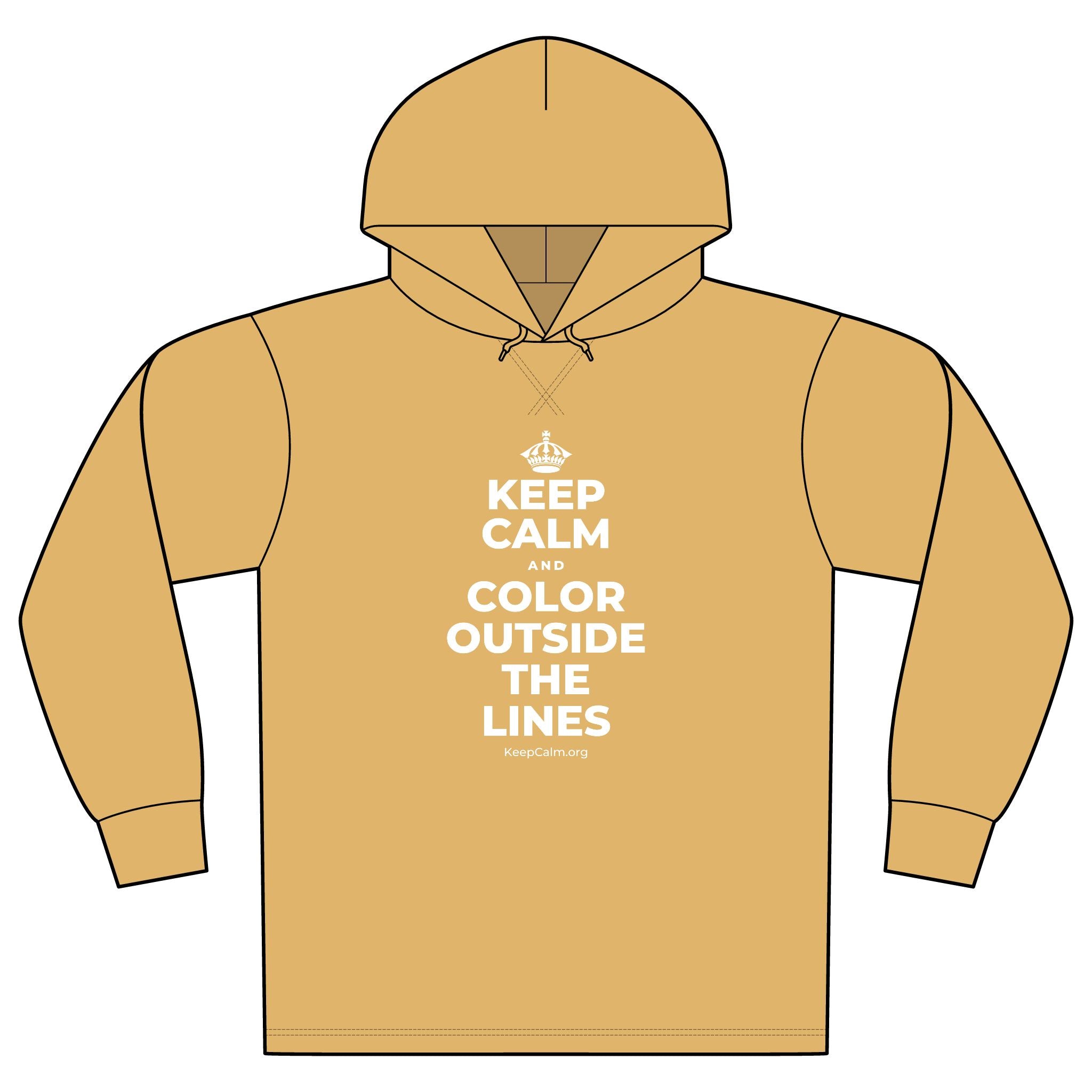 KEEP CALM AND COLOR OUTSIDE THE LINES Organic Hoodie Tee