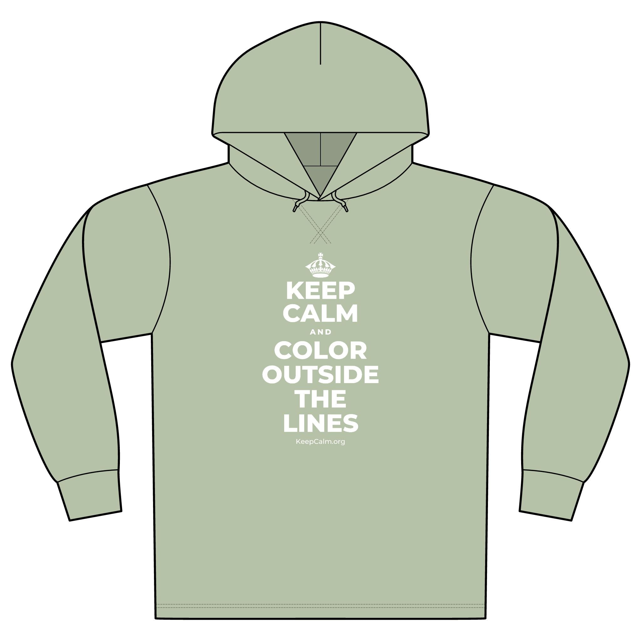 KEEP CALM AND COLOR OUTSIDE THE LINES Organic Hoodie Tee