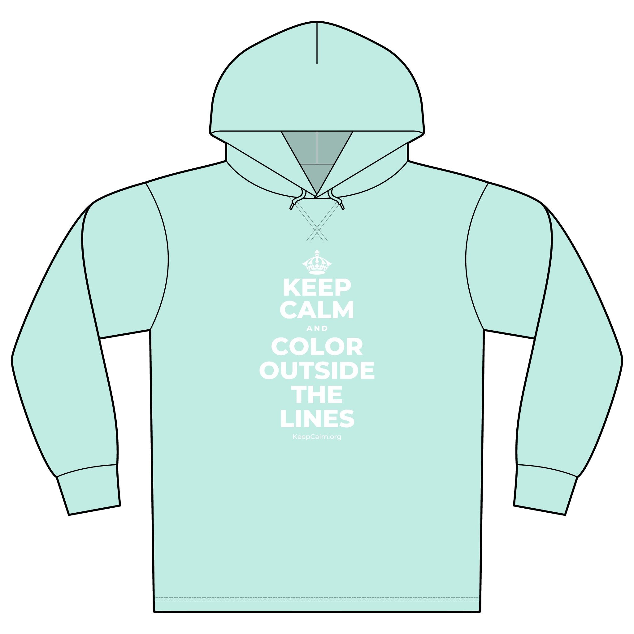 KEEP CALM AND COLOR OUTSIDE THE LINES Organic Hoodie Tee
