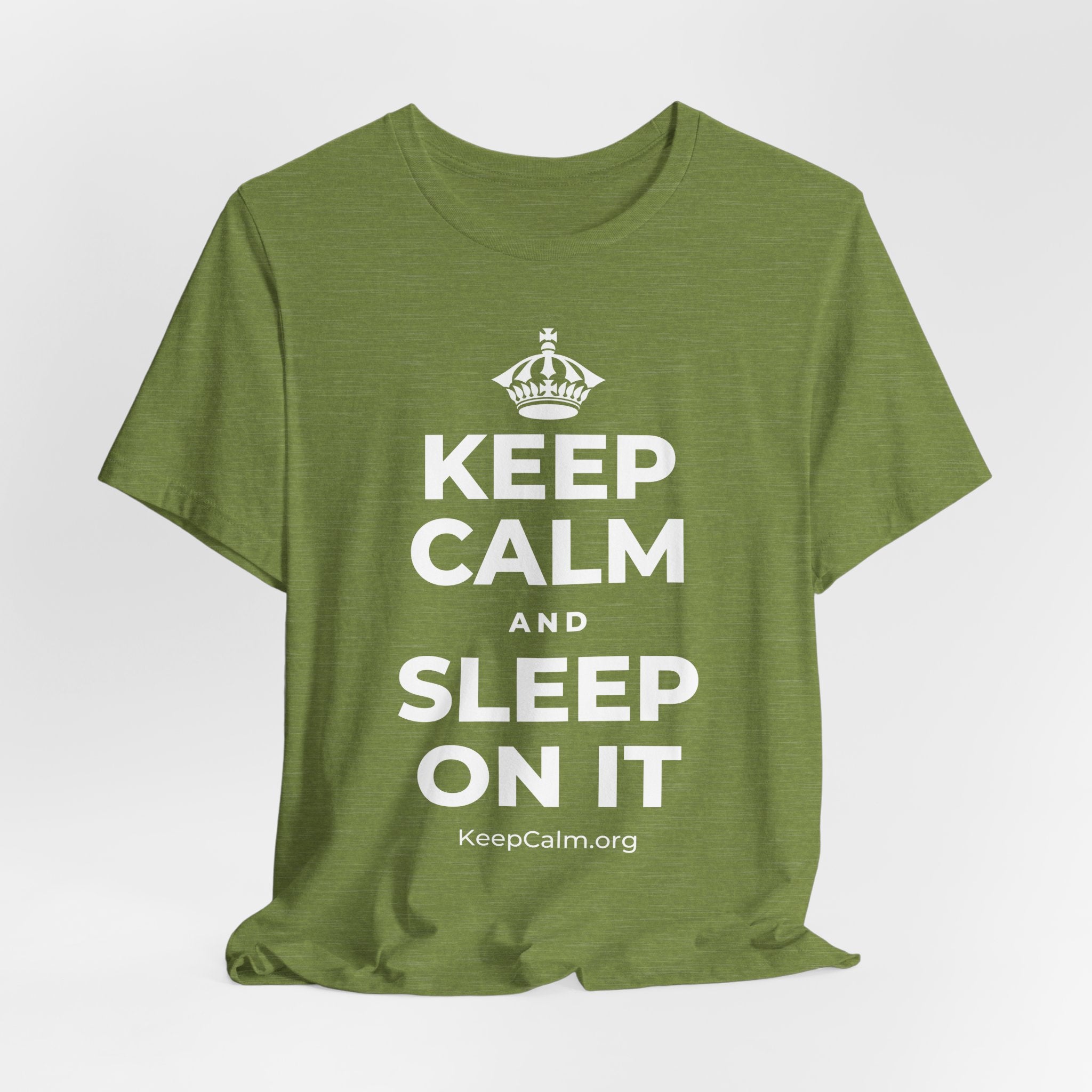 KEEP CALM AND SLEEP ON IT T-Shirt (Baby Blue–Silver)
