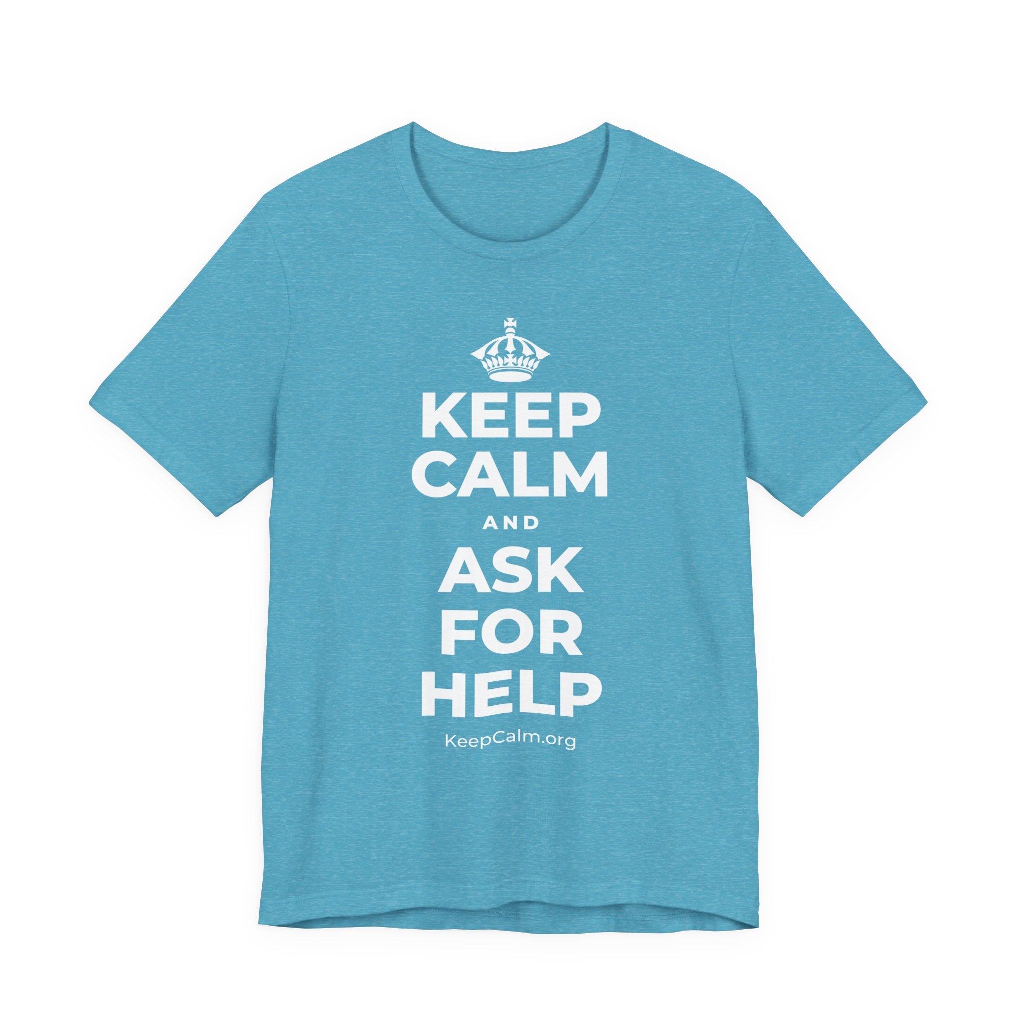 KEEP CALM AND ASK FOR HELP T-Shirt (Soft Cream–Heather Mauve)