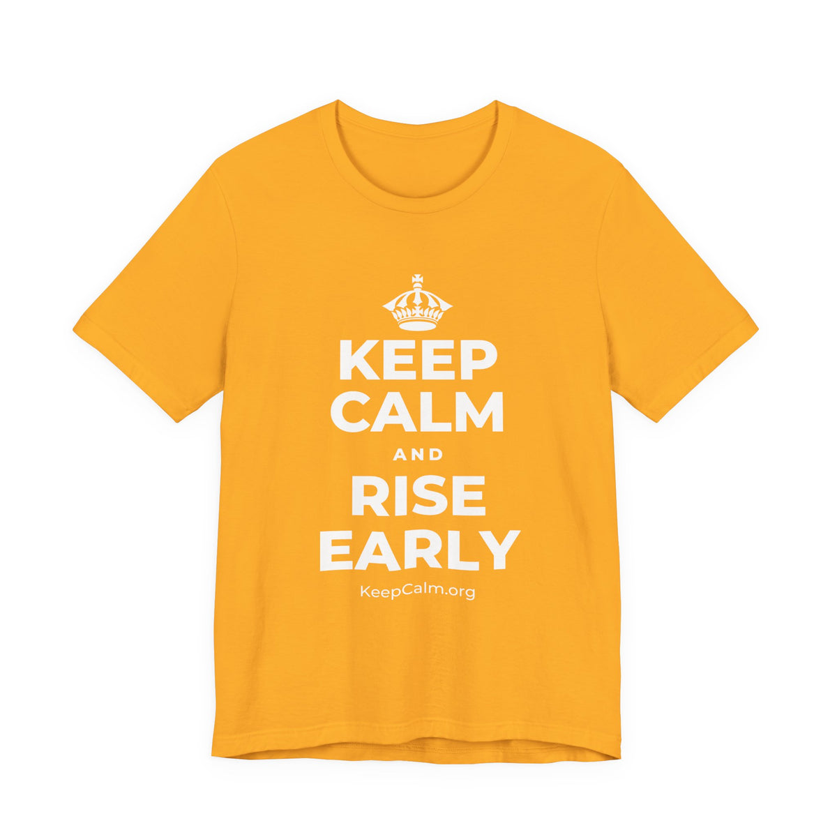 KEEP CALM AND RISE EARLY T-Shirt (Baby Blue–Silver)