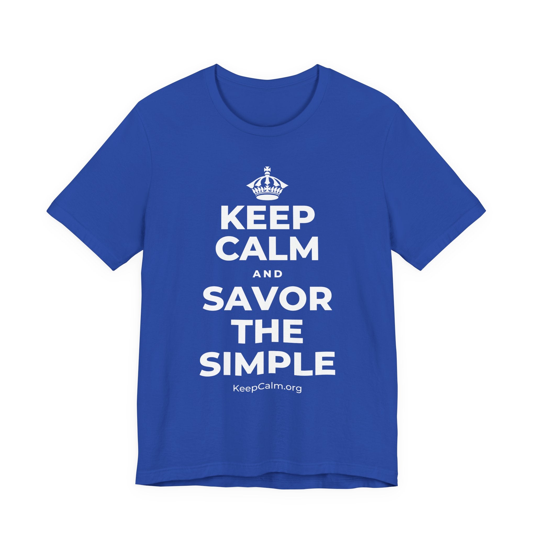 KEEP CALM AND SAVOR THE SIMPLE T-Shirt (Soft Cream–Heather Mauve)